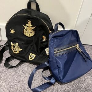 Black and Blue Nautical-Themed Backpack Set